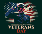 Veterans Day With Soldier Salute