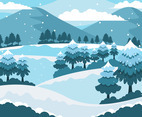 Blue Winter Scenery Landscape