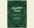 Christmas Party Invitation with Floral Element