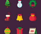 Set of Christmas Elements Icons
