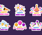 Happy New Year Festivity Sticker Collection