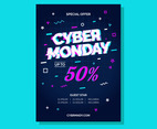 Futuristic Retro Cyber Monday Poster