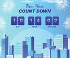 New Year Count Down With City Skycraper Background