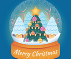 Christmas Tree Snowball Background Template