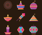 Set of Diwali Element Icons