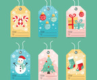 Gift Label with Christmas Ornaments