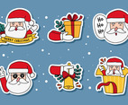 Collection of Cute Hand Drawn Santa Stickers