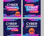 Collection of Social Media Template for Cyber Monday Sale