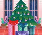Christmas Tree with Gifts Background