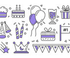 Cute Party Purple Color Icon