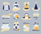 Collection sticker winter festival object