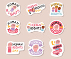 International Human Rights Day Doodle Sticker Set