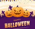 Halloween Festivity Background with Scary Pumpkin