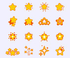 Icon Set of Flat Stars