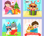 Cute Santa Paw Cards