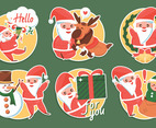 Cute Santa in Different Activity Sticker Collection
