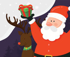 Santa and Reindeer Background