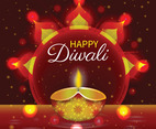 Red Happy Diwali Background