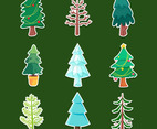 Various Christmas Tree Sticker Pack