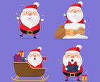 Collection of Cute Santa Claus Character Gesture