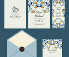 Floral Winter Wedding Invitation Set