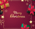 Chistmas Background with Realistic Gift Boxes