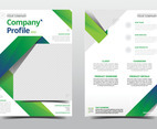 Company Profile Template Green and Blue Shapes