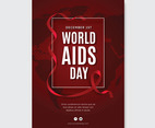 World Aids Day Poster with Red Ribbon
