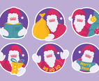 Santa Claus Sticker Template Set