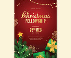 Red Realistic Christmas Fellowship Poster