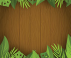 Wood and Foliages Background