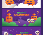 Halloween Festival Banner With Pumpkin And Skull