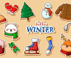 Sticker Set of Hello Winter