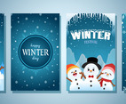 Winter Invitation Set Concept with Snowman