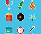 New Year Festivity Icon Set