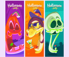 Set of Halloween Party Banner Template