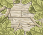 Foliages on Wood Board Background Concept