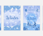 Winter Festivity Invitation Cold Blue Snow Template