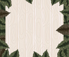 Wood and Foliages Background with Cartoon Style