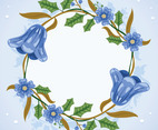 Blue Winter Floral Background