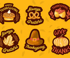 Set of Thanksgiving Sticker Holiday Season