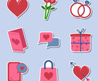 Cute Valentine Day Stickers Set