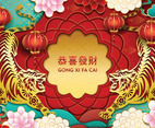 Gong Xi Fa Cai with Year Of The Tiger Background