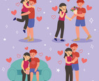 Cute and Romantic Couple Character Set