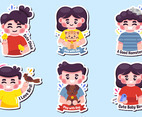 Children with Pets Sticker Collections