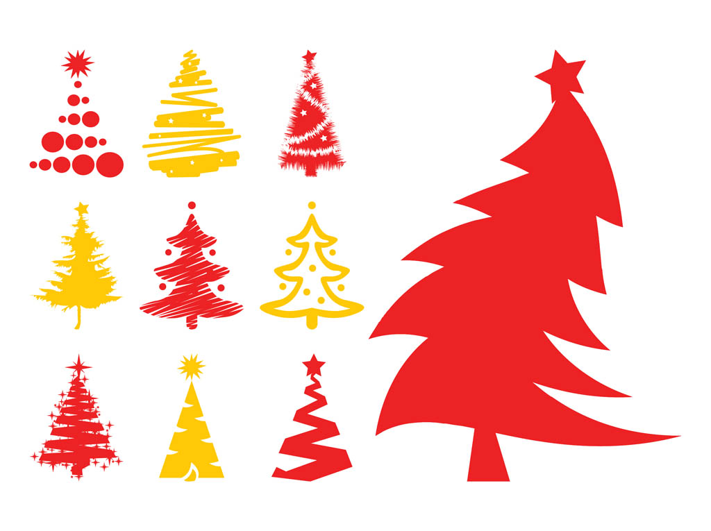 Christmas Trees Silhouettes Vector Art & Graphics | freevector.com