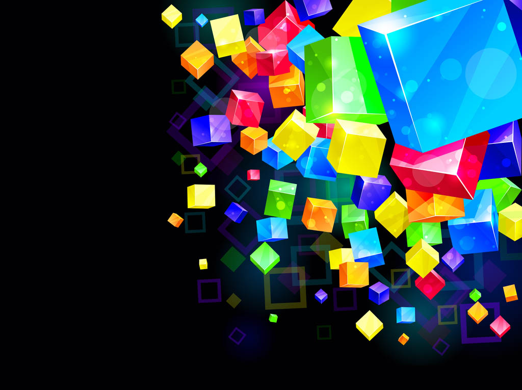 Colorful Cubes Background Vector Art And Graphics