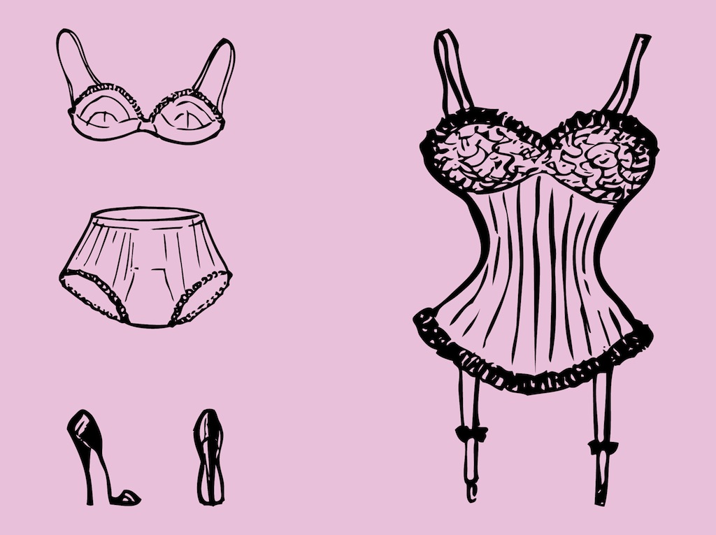 Collection of female shaping underwear Royalty Free Vector