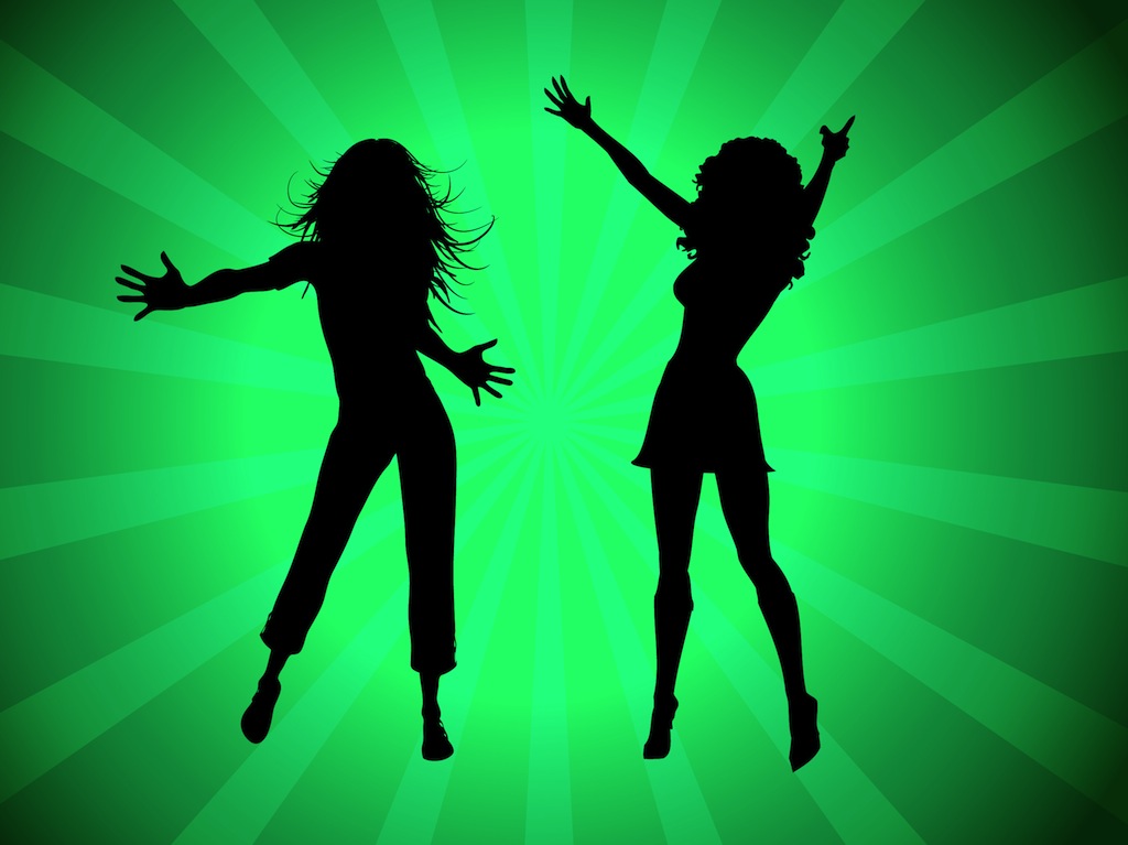 Party Girls Silhouettes Vector Art & Graphics | freevector.com