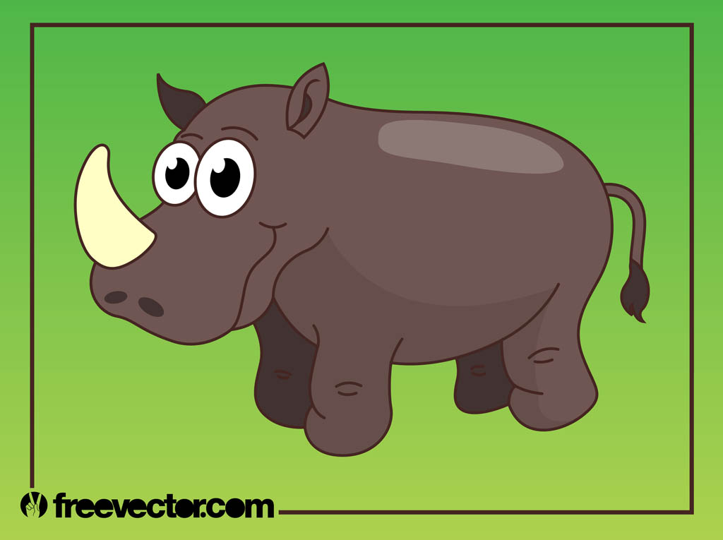Happy Cartoon Rhino Vector Art & Graphics | freevector.com